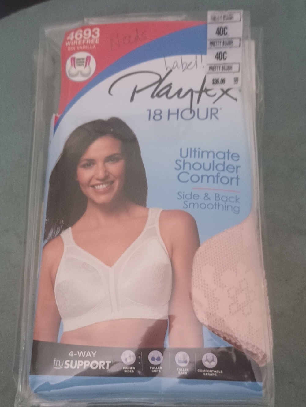 Playtex 18 Hour Ultimate Shoulder Comfort Bra - Pretty Blush